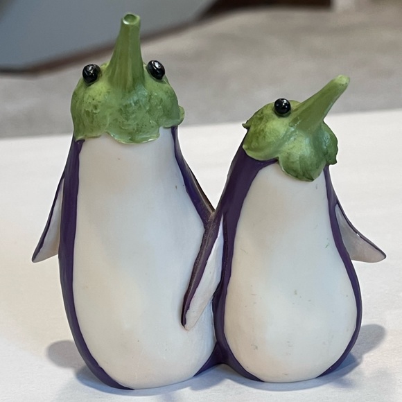 Enesco Accents Home Grown Enesco Figurine Fruit Vegetable Anthropomorphic Eggplant Penguin